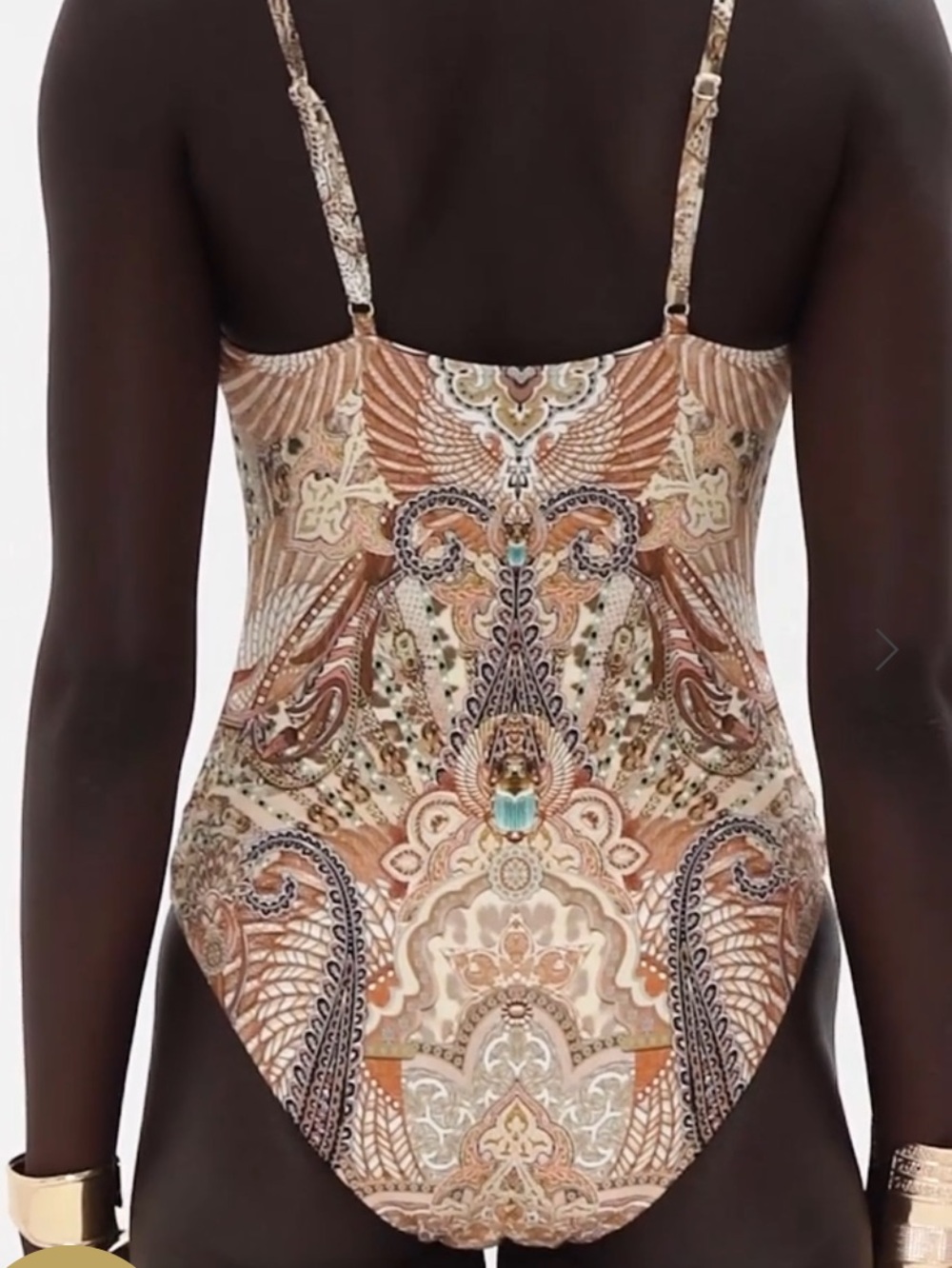 NWT Camilla Ththrone Wire Moulder Bra Beige Paisley One Piece Swimsuit Small - Picture 8 of 15
